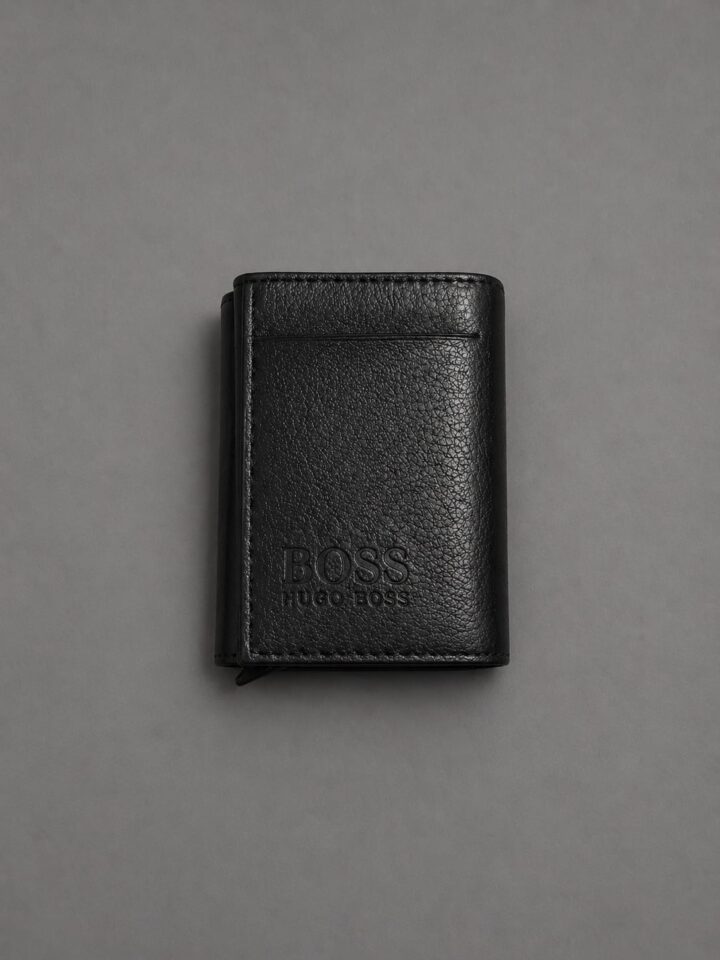 Hugo Boss Baskılı Mekanizmalı Hakiki Deri Kartlık Cüzdan